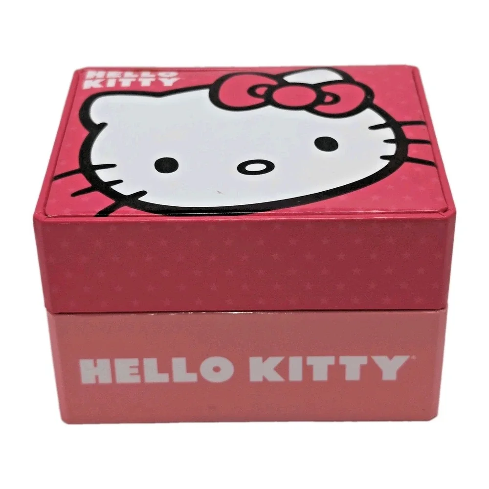 Sanrio Hello Kitty Watch HKAQ5113 Face Shape Pink Bow Interchangeable Bands Box
